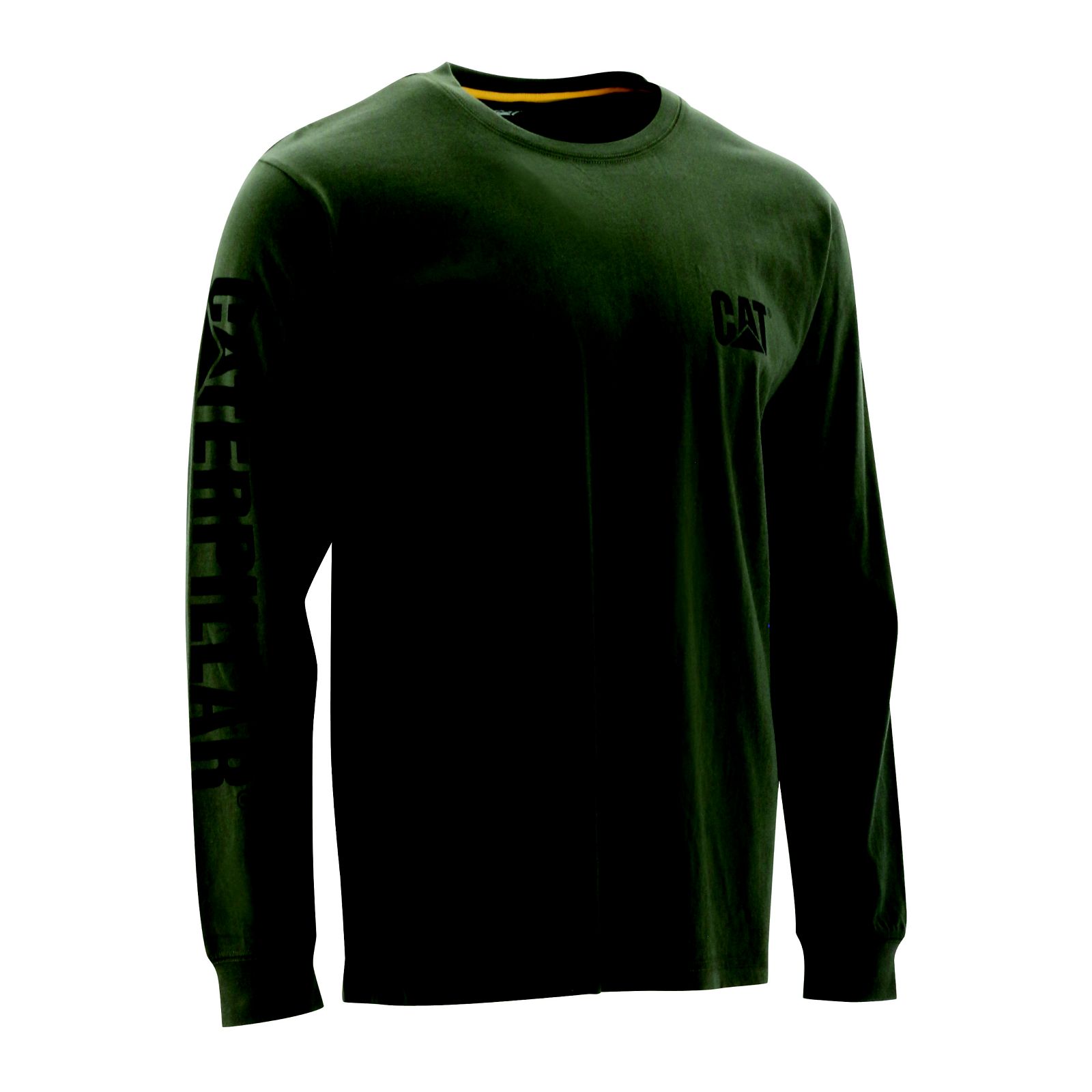 Caterpillar Men's Trademark Banner Long Sleeve T-Shirts Green CAT-85641